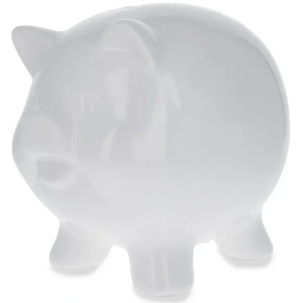 Unpainted White Ceramic Piggy Bank Diy Craft 4.2 Inches - CaringForTots - Professional Baby and Children's Products | Caring for Growth, Caring for Every Moment* Figurines