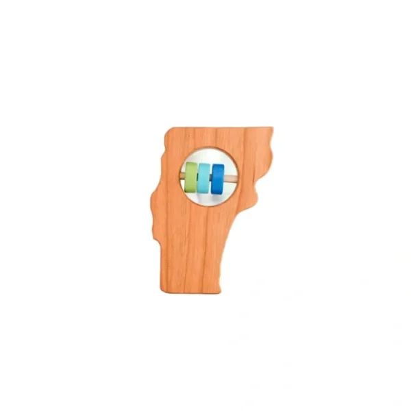 Vermont State Wooden Baby Rattle - CaringForTots - Professional Baby and Children's Products | Caring for Growth, Caring for Every Moment* Rattles