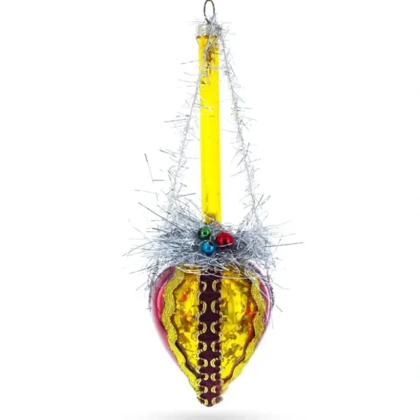 Vibrant Red And Sunny Yellow Finial - Blown Glass Christmas Ornament - CaringForTots - Professional Baby and Children's Products | Caring for Growth, Caring for Every Moment* Christmas Tree Ornaments