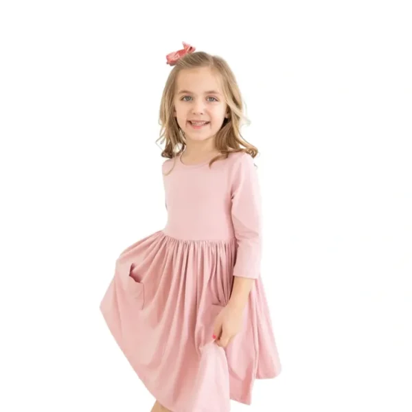 Vintage Pink Pocket Twirl Dress - CaringForTots - Professional Baby and Children's Products | Caring for Growth, Caring for Every Moment* Dresses - Twirl
