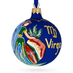 Virgo The Virgin: Zodiac Horoscope Sign Blown Glass Ball Christmas Ornament 3.25 Inches - CaringForTots - Professional Baby and Children's Products | Caring for Growth, Caring for Every Moment* Christmas Tree Ornaments