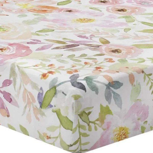 Bedding | Watercolor Floral Crib Sheet - CaringForTots - Professional Baby and Children's Products | Caring for Growth, Caring for Every Moment