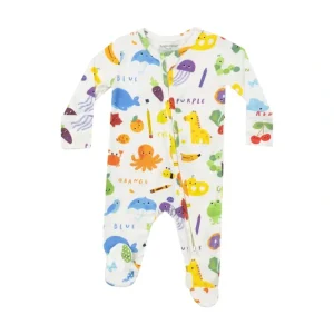 Shop All | 2 Way Zipper Footie - Learning Colors - CaringForTots - Professional Baby and Children's Products | Caring for Growth, Caring for Every Moment