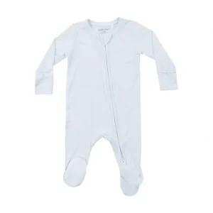 Shop All | 2 Way Zipper Footie - Light Blue Stripe - CaringForTots - Professional Baby and Children's Products | Caring for Growth, Caring for Every Moment
