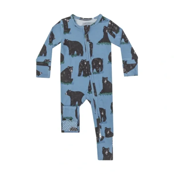 Shop All | 2 Way Zipper Romper - Black Bears - CaringForTots - Professional Baby and Children's Products | Caring for Growth, Caring for Every Moment