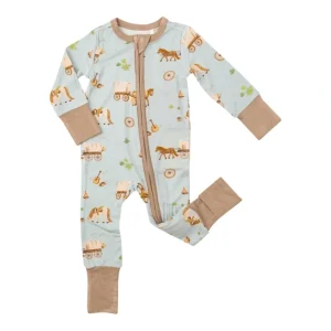 Shop All | 2 Way Zipper Romper - Covered Wagon - CaringForTots - Professional Baby and Children's Products | Caring for Growth, Caring for Every Moment