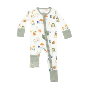 Shop All | 2 Way Zipper Romper - Nature Abc's - CaringForTots - Professional Baby and Children's Products | Caring for Growth, Caring for Every Moment