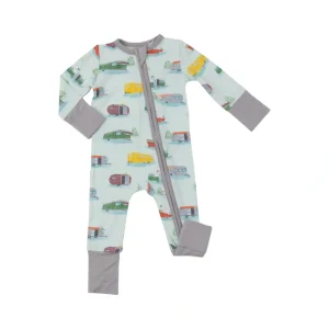 Shop All | 2 Way Zipper Romper - Vintage Campers - CaringForTots - Professional Baby and Children's Products | Caring for Growth, Caring for Every Moment