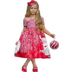 We All Love Santa Holiday Dress - CaringForTots - Professional Baby and Children's Products | Caring for Growth, Caring for Every Moment* Dresses