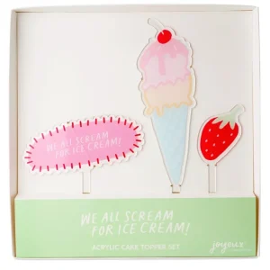 We All Scream For Ice Cream Acrylic Cake Topper Set - CaringForTots - Professional Baby and Children's Products | Caring for Growth, Caring for Every Moment* Cake Decor
