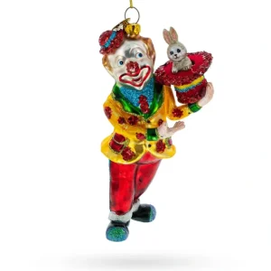 Whimsical Magician Clown Rabbit In A Hat Trick - Blown Glass Christmas Ornament - CaringForTots - Professional Baby and Children's Products | Caring for Growth, Caring for Every Moment* Christmas Tree Ornaments