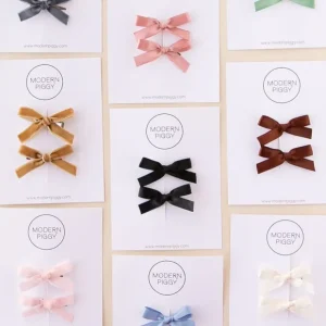 White | Mini Ribbon Bow Set - CaringForTots - Professional Baby and Children's Products | Caring for Growth, Caring for Every Moment* Spring