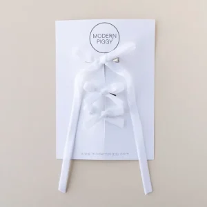 White | Ribbon Bow Pack - CaringForTots - Professional Baby and Children's Products | Caring for Growth, Caring for Every Moment* All Products