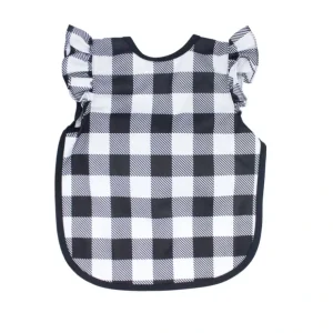 White Buffalo Plaid Flutter Bapron - CaringForTots - Professional Baby and Children's Products | Caring for Growth, Caring for Every Moment* All Products