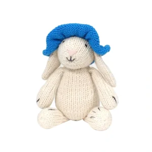 White Bunny With Blue Sun Hat - CaringForTots - Professional Baby and Children's Products | Caring for Growth, Caring for Every Moment* Baby Hats