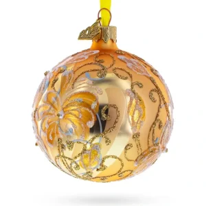 White Lilies Glass Ball Ornament - CaringForTots - Professional Baby and Children's Products | Caring for Growth, Caring for Every Moment* Christmas Tree Ornaments
