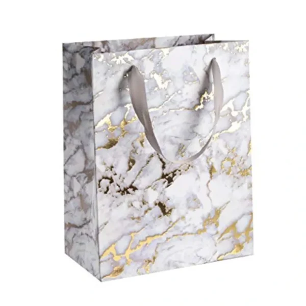 White Marble Design Foil Stamped Gift Bags 24 Pack 9"x 7"x 4" - CaringForTots - Professional Baby and Children's Products | Caring for Growth, Caring for Every Moment* rug