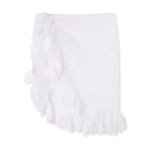 White Pareo With Petals - CaringForTots - Professional Baby and Children's Products | Caring for Growth, Caring for Every Moment* Cover-Ups