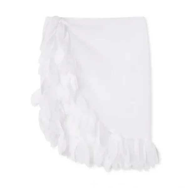White Pareo With Petals - CaringForTots - Professional Baby and Children's Products | Caring for Growth, Caring for Every Moment* Cover-Ups