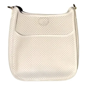 White Perforated Neoprene Messenger Bag - CaringForTots - Professional Baby and Children's Products | Caring for Growth, Caring for Every Moment* Gift