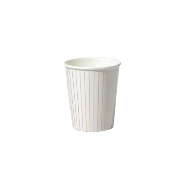 White Pinstripe Cups (10 per pack) - CaringForTots - Professional Baby and Children's Products | Caring for Growth, Caring for Every Moment* Party Cups
