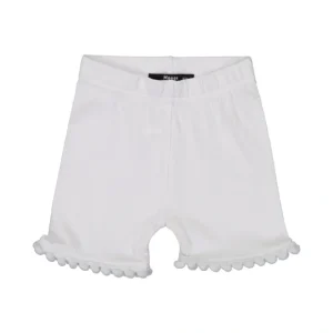 White Pompom Trim Shorties - CaringForTots - Professional Baby and Children's Products | Caring for Growth, Caring for Every Moment* Leggings