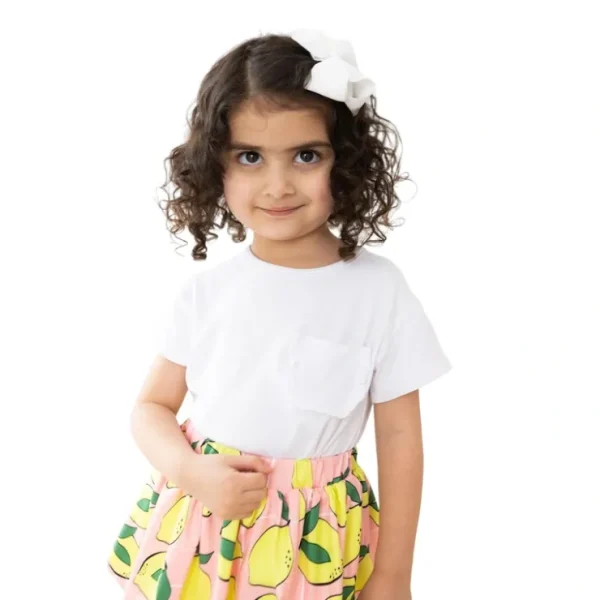 White Ruffle Pocket Tee - CaringForTots - Professional Baby and Children's Products | Caring for Growth, Caring for Every Moment* Ruffle Pocket Tee