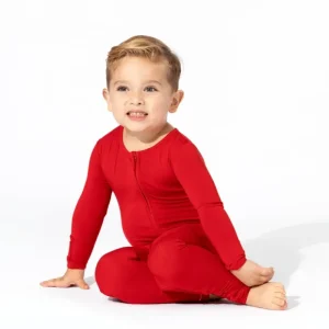 Winterberry Red Bamboo Convertible Footie - CaringForTots - Professional Baby and Children's Products | Caring for Growth, Caring for Every Moment* childrens advent wreath