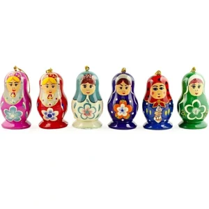 Shop All | 6 Wooden Dolls Christmas Ornaments - CaringForTots - Professional Baby and Children's Products | Caring for Growth, Caring for Every Moment