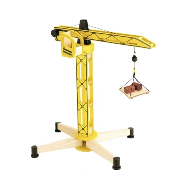 Toys | Yellow Wooden Crane - CaringForTots - Professional Baby and Children's Products | Caring for Growth, Caring for Every Moment